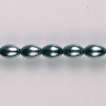 Czech Glass Pearl Bead - Oval 06x4MM DARK GREY 70445