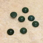 Glass Medium Dome Cabochon - Round 07MM FOREST GREEN