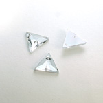 Plastic Flat Back 2-Hole Foiled Sew-On Stone - Triangle 13x13MM CRYSTAL
