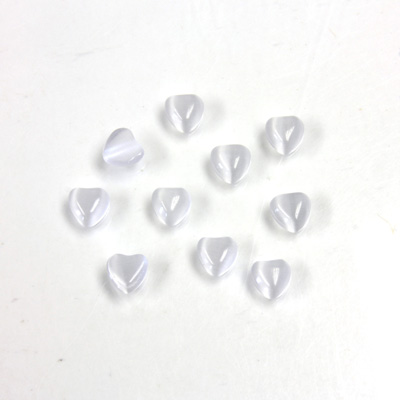 Fiber-Optic Cabochon - Heart 04MM CAT'S EYE LT GREY