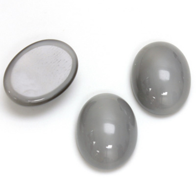 Glass Medium Dome Cabochon - Oval 18x13MM MOONSTONE GREY