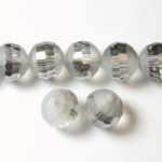 Chinese Cut Crystal Bead Rich Cut - Round 10MM 1/2 Matte GREY LUMI