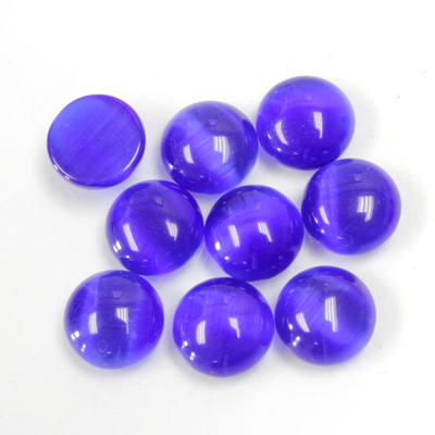 Fiber-Optic Cabochon - Round 09MM CAT'S EYE ROYAL BLUE