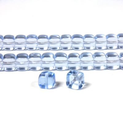 Czech Pressed Glass Bead - Cube 05x7MM LT SAPPHIRE