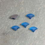 Glass Cabochon - Fan/Shell Shape 09x7MM MATTE ZIRCON Foiled