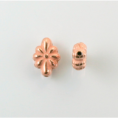 Metalized Plastic Engraved Bead - Diamond 14x10MM COPPER