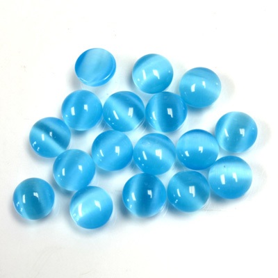 Fiber-Optic Cabochon - Round 06MM CAT'S EYE AQUA