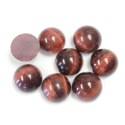 Gemstone Cabochon - Round 10MM TIGEREYE RED