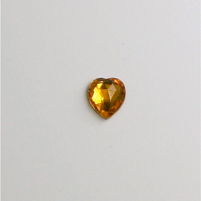 Glass Flat Back Foiled Rauten Rose - Heart 06x5MM TOPAZ