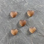 Glass Cabochon - Heart 08MM MATTE SMOKE TOPAZ Foiled
