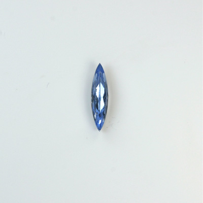 Glass Point Back Foiled Tin Table Cut (TTC) Stone - Navette 15x4MM LT SAPPHIRE