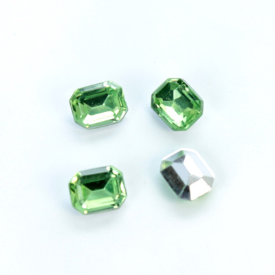 Plastic Point Back Foiled Stone - Cushion Octagon 10x8MM PERIDOT