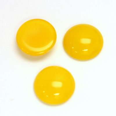 Glass Medium Dome Cabochon - Round 15MM MOONSTONE YELLOW