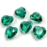 Glass Point Back Tin Table Cut (TTC) Unfoiled - Heart Shape 15x14MM EMERALD