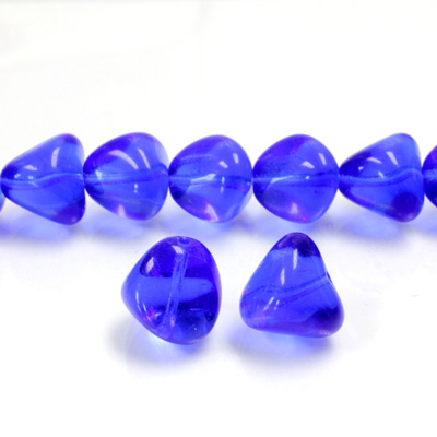 Czech Pressed Glass Bead - Baroque 12x11MM SAPPHIRE