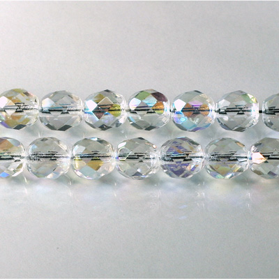 Czech Glass Fire Polish Bead - Round 08MM CRYSTAL AB