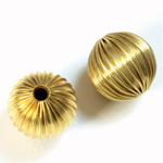 Brass Corrugated Bead - Round 16MM RAW