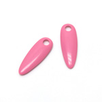 Plastic Pendant - Opaque Color Smooth Pear 30x10MM BRIGHT PINK