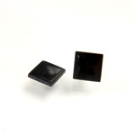 Glass Low Dome Buff Top Cabochon - Square 10x10MM JET