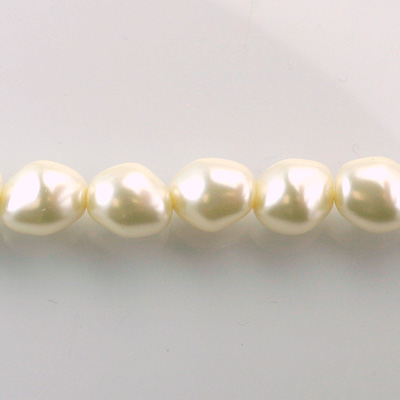 Czech Glass Pearl Bead - Baroque Twisted 13x11MM WHITE 70401