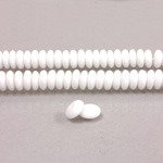Czech Pressed Glass Bead - Smooth Rondelle 6MM MATTE WHITE