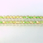 Czech Glass Fire Polish Bead - Round 04MM ROSE GREEN LINE