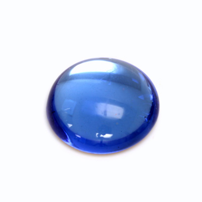 Glass Medium Dome Foiled Cabochon - Round 25MM LT SAPPHIRE