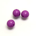 Plastic Bead - Opaque Color Smooth Round 12MM BRIGHT PURPLE