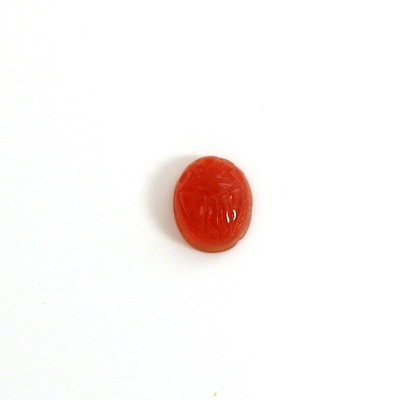 Gemstone Flat Back Carved Scarab 10x8MM CORNELIAN