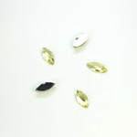 Plastic Flat Back Foiled Rose Cut Rhinestone - Navette 08x4MM JONQUIL