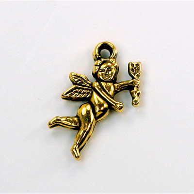 Metalized Plastic Pendant- Cupid 24x15MM ANT GOLD