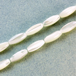 Shell Bead - Smooth Oval Rice 15x6MM WHITE TROCHUS