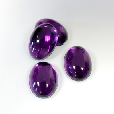 Plastic Flat Back Foiled Cabochon - Oval 14x10MM AMETHYST