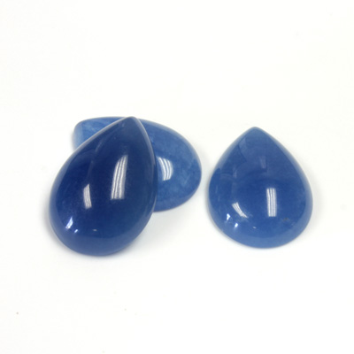 Gemstone Flat Back Cabochon - Pear 18x13MM QUARTZ DYED #39 BLUE