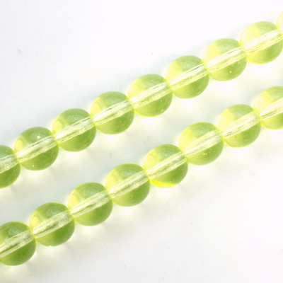 Czech Pressed Glass Bead - Smooth Round 08MM JONQUIL