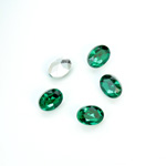 Plastic Point Back Foiled Stone - Oval 08x6MM EMERALD