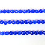 Fiber Optic Synthetic Cat's Eye Bead - Round Faceted 04MM CAT'S EYE ROYAL BLUE