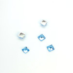 Plastic Flat Back Foiled Rose Cut Rhinestone - Square 04x4MM LT SAPPHIRE