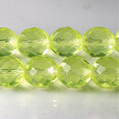 Czech Glass Fire Polish Bead - Round 14MM JONQUIL