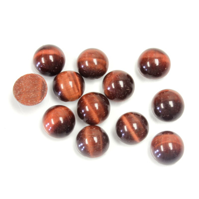 Gemstone Cabochon - Round 07MM TIGEREYE RED