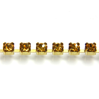 Preciosa Crystal Rhinestone Cup Chain - PP18 (SS8.5) TOPAZ-RAW