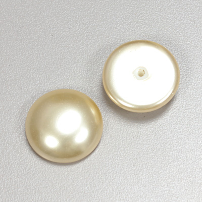 Glass Medium Dome Pearl Dipped Cabochon - Round 20MM CREME