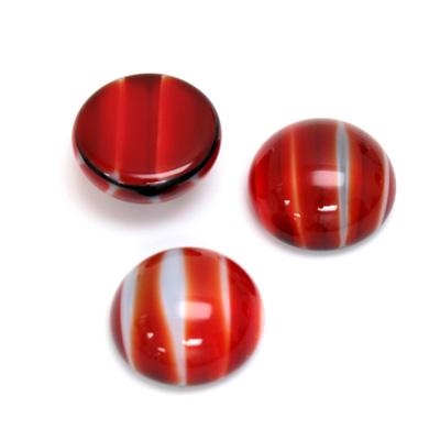 Glass Medium Dome Cabochon - Round 15MM TIGEREYE RED