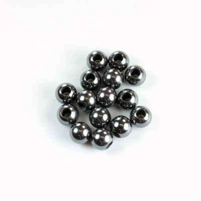 Gemstone Bead - Smooth Round 2.5MM Diameter Hole 06MM HEMATITE