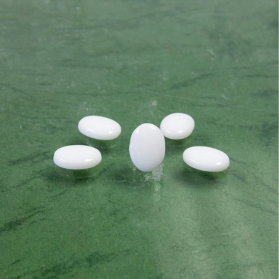 Glass Low Dome Buff Top Cabochon - Oval 08x6MM CHALKWHITE