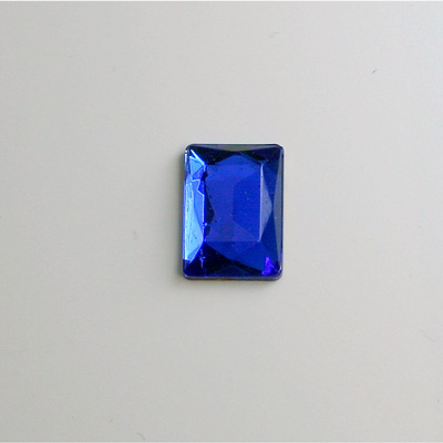 Glass Flat Back Foiled Rauten Rose - Cushion 14x10MM SAPPHIRE