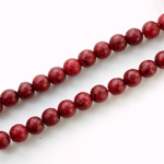 Czech Pressed Glass Bead - Smooth Round 06MM VOLCANIC COATED RED