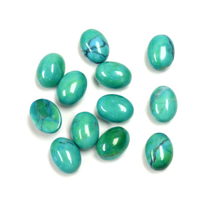 Gemstone Cabochon - Oval 08x6MM HOWLITE DYED CHINESE TURQ