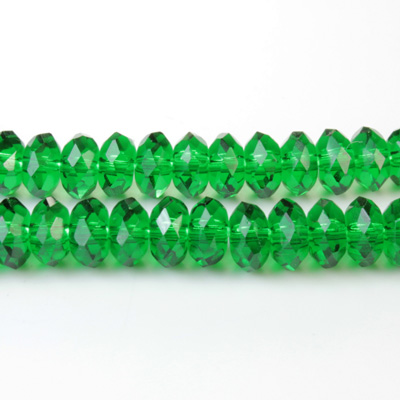 Chinese Cut Crystal Bead - Rondelle 04x6MM DARK EMERALD