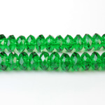 Chinese Cut Crystal Bead - Rondelle 04x6MM DARK EMERALD